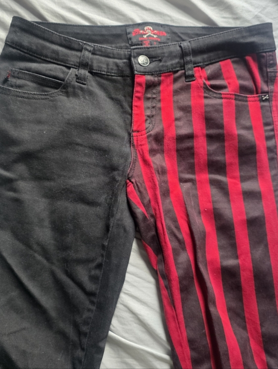 Royal Bones Denim - Royal Bones Daang Goodman Skinny Jeans Black Red Y2k
